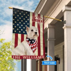 West Highland White Terrier God Bless America Personalized Flag Custom Dog Flags Dog Lovers Gifts for Him or Her 3