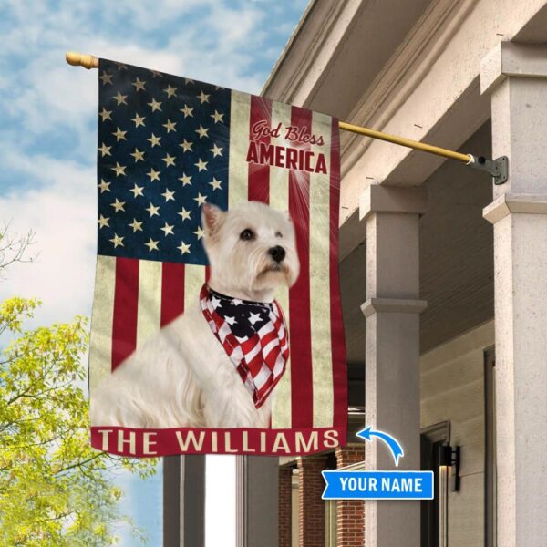West Highland White Terrier God Bless America Personalized Flag – Custom Dog Flags – Dog Lovers Gifts for Him or Her