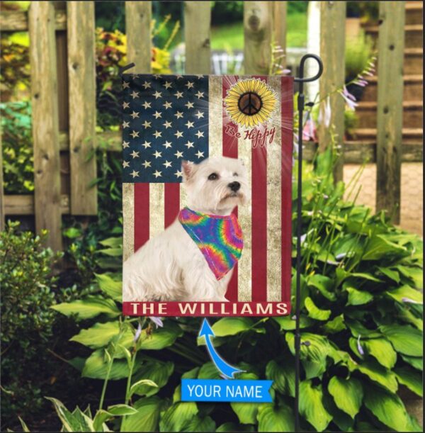 West Highland White Terrier Hippie Personalized Flag – Custom Dog Flags – Dog Lovers Gifts for Him or Her