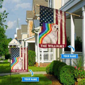 West Highland White Terrier Lgbt Personalized House Flag Custom Dog Flags Dog Lovers Gifts for Him or Her 1