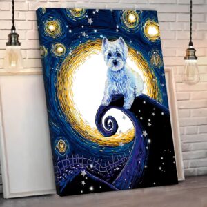 West Highland White Terrier Poster Canvas Dog Canvas Wall Art Dog Lovers Gifts For Him Or Her 1