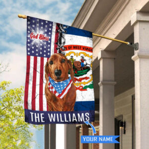 West Virginia Dachshund God Bless Personalized House Flag Garden Dog Flag Personalized Dog Garden Flags 2