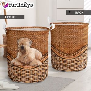Wheaten Terrier Rattan Texture Laundry Basket…