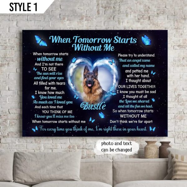 When Tomorrow Starts Without Me Dog Horizontal Canvas – Personalized Wall Art Canvas – Gift For Dog Lovers