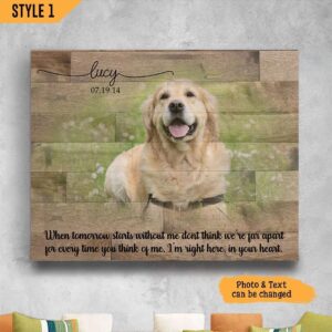 When Tomorrow Starts Without Me Don t Think We re Far Apart Dog Horizontal Canvas Wall Art Canvas Gift For Dog Lovers 1