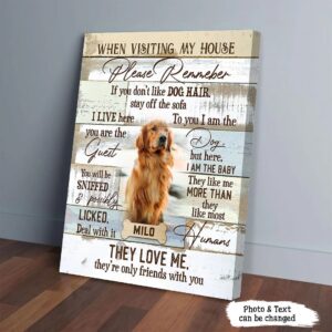 When Visiting My House Please Remember Dog Vertical Canvas – Personalized Wall Art Canvas – Gift For Dog Lovers