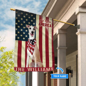 Whippet God Bless America Personalized Flag Custom Dog Flags Dog Lovers Gifts for Him or Her 3