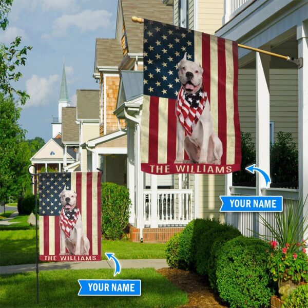 White Boxer Personalized Flag – Personalized Dog Garden Flags – Dog Lovers Gifts for Him or Her