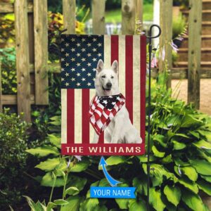 White German Shepherd Personalized Flag Personalized Dog Garden Flags Dog Lovers Gifts for Him or Her 2