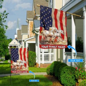 White Horse American Personalized Flag – Flags For The Garden – Outdoor Decoration