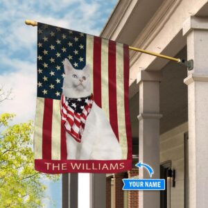 White Maine Coon Cat Personalized Flag Custom Cat Garden Flags Cat Flag For House 2