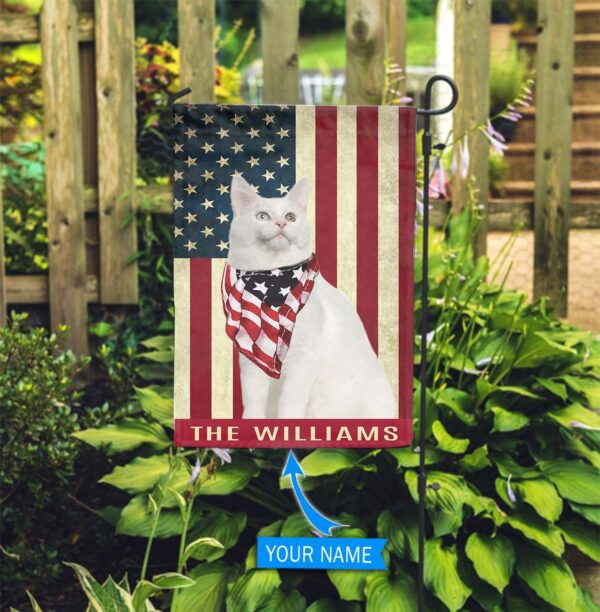 White Maine Coon Cat Personalized Flag – Custom Cat Garden Flags – Cat Flag For House