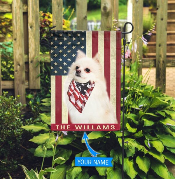 White Pomeranian Personalized Flag – Personalized Dog Garden Flags – Dog Lovers Gifts for Him or Her