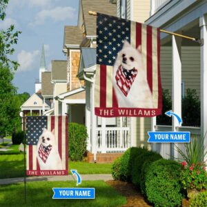 White Pomeranian Personalized Flag Personalized Dog Garden Flags Dog Lovers Gifts for Him or Her 3