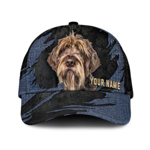 Wirehaired Pointing Griffon Jean Background Custom Name Cap Classic Baseball Cap All Over Print Gift For Dog Lovers 1 dvqajd
