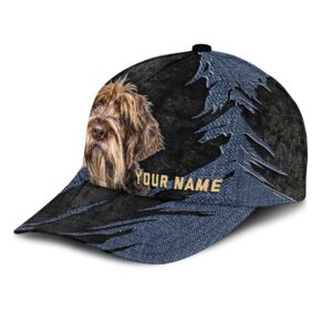 Wirehaired Pointing Griffon Jean Background Custom Name Cap Classic Baseball Cap All Over Print Gift For Dog Lovers 3 vevoup