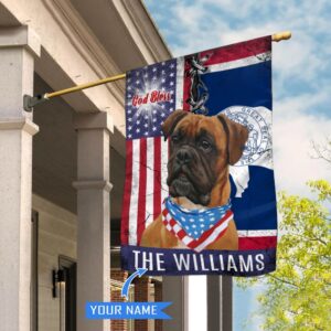 Wyoming Boxer Dog God Bless Personalized House Flag Garden Dog Flag Personalized Dog Garden Flags 1