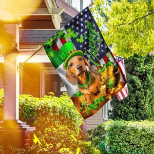 Yellow Dachshund Happy St Patrick s Day Garden Flag Best Outdoor Decor Ideas St Patrick s Day Gifts 2