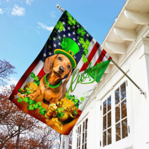 Yellow Dachshund Happy St Patrick s Day Garden Flag Best Outdoor Decor Ideas St Patrick s Day Gifts 3