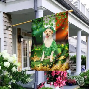 Yellow Labrador St Patrick s Day Garden Flag Best Outdoor Decor Ideas St Patrick s Day Gifts 2