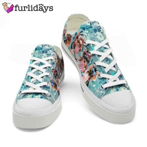 Yorkshire Terrier Blue Flowers Candy Low Top Shoes 3