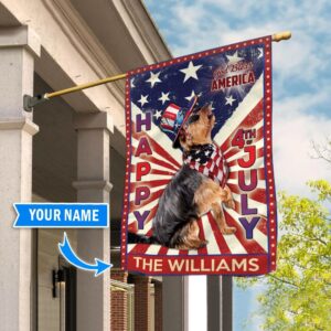 Yorkshire Terrier God Bless America 4th Of July Personalized Flag Custom Dog Flags Dog Lovers Gifts for Him or Her 2