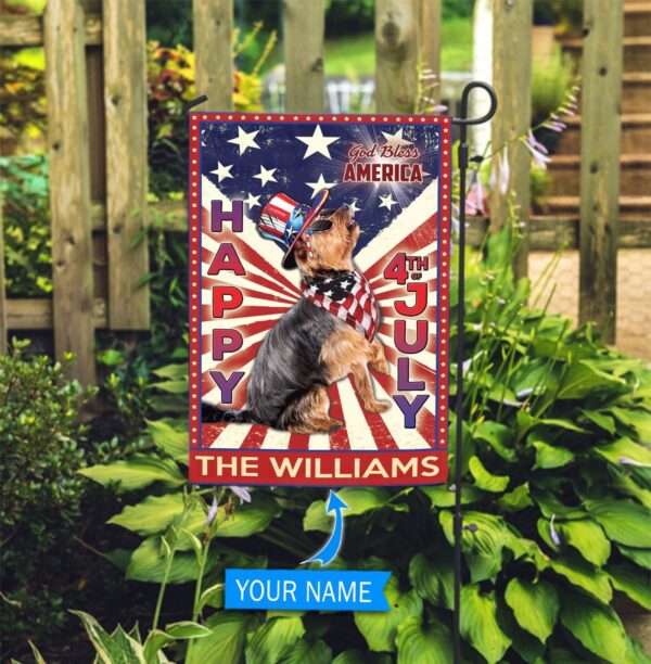 Yorkshire Terrier God Bless America – 4th Of July Personalized Flag – Custom Dog Flags – Dog Lovers Gifts for Him or Her