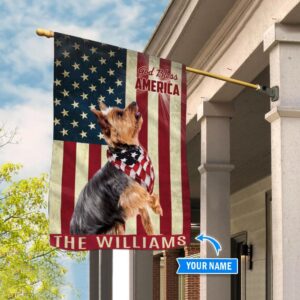 Yorkshire Terrier God Bless America Personalized Flag Custom Dog Flags Dog Lovers Gifts for Him or Her 3