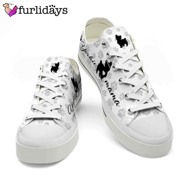Yorkshire Terrier Paws Pattern Low Top Shoes  – Happy International Dog Day Canvas Sneaker – Owners Gift Dog Breeders