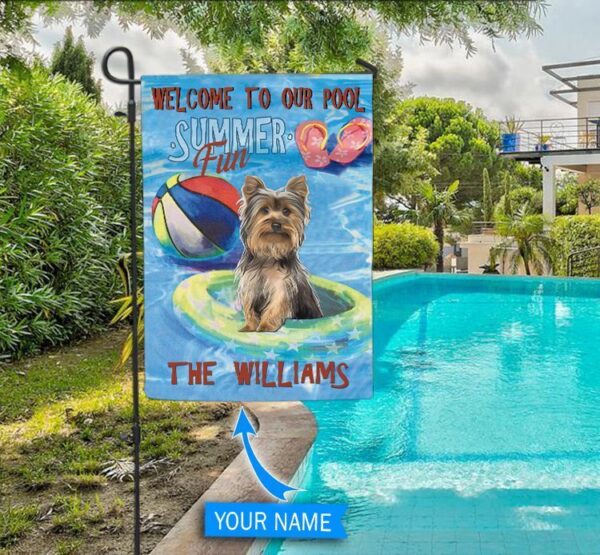 Yorkshire Terrier Personalized  Flag For Pools – Custom Dog Flags – Dog Lovers Gifts for Him or Her