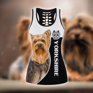 Yorkshire Terrier Sport Combo Leggings And Hollow Tank Top Workout Sets For Women Gift For Dog Lovers 3 joycix