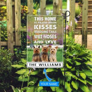 Yorkshire Terrier This Home Is Filled With Kisses Personalized Dog Garden Flags Dog Lovers Gifts for Him or Her 1