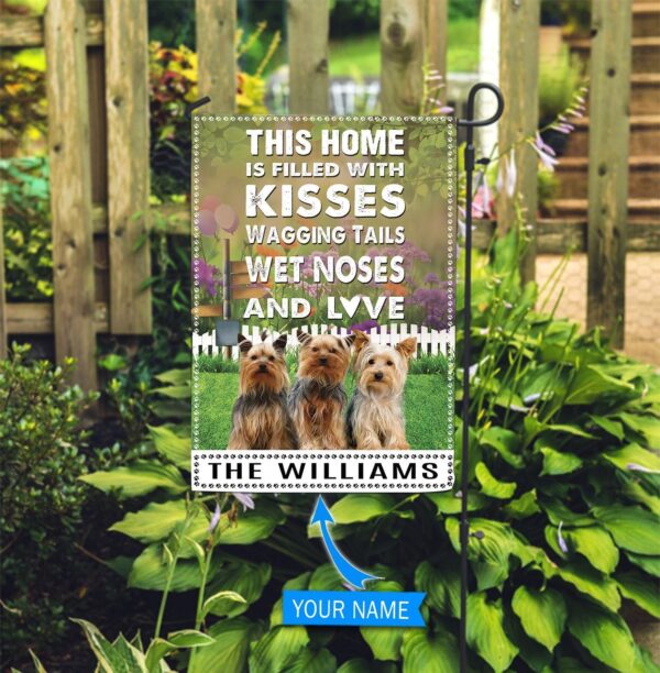 Yorkshire Terrier This Home Is Filled With Kisses Personalized Dog Garden Flags – Dog Lovers Gifts for Him or Her