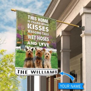 Yorkshire Terrier This Home Is Filled With Kisses Personalized Dog Garden Flags Dog Lovers Gifts for Him or Her 2