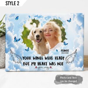 Your Wings Were Ready But My Heart Was Not Dog Personalized Horizontal Canvas Poster – Painting On Canvas – Gift For Dog Lovers