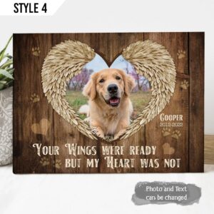 Your Wings Were Ready But My Heart Was Not Dog Matte Canvas Poster Personalized –  Dog Memorial Gift