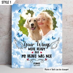 Your Wings Were Ready But My Heart Was Not Dog Personalized Vertical Canvas – Poster To Print – Gift For Dog Lovers