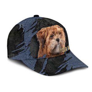 Zuchon Jean Background Custom Name Cap Classic Baseball Cap All Over Print Gift For Dog Lovers 2 al9xjb