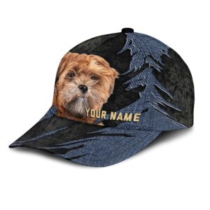 Zuchon Jean Background Custom Name Cap Classic Baseball Cap All Over Print Gift For Dog Lovers 3 su6c75