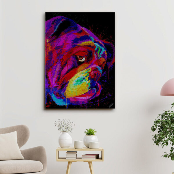 Bulldog Art – Dog Pictures – Dog Canvas Poster – Dog Wall Art – Gifts For Dog Lovers – Furlidays