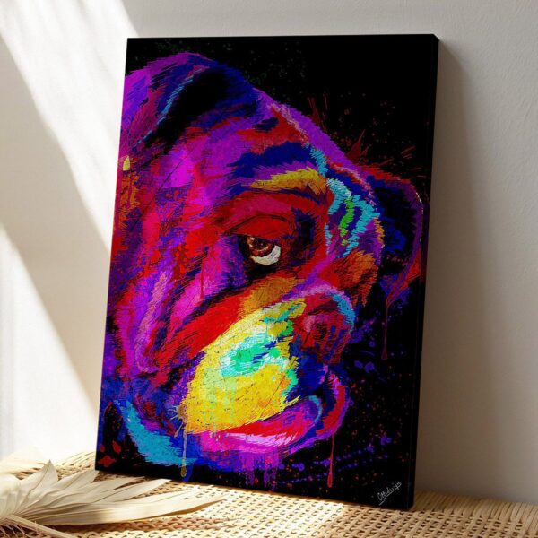 Bulldog Art – Dog Pictures – Dog Canvas Poster – Dog Wall Art – Gifts For Dog Lovers – Furlidays