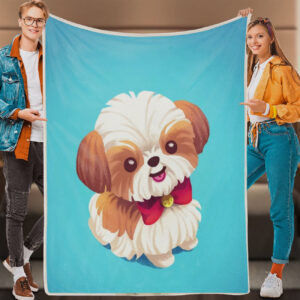 Dog Painting Blanket – Shih Tzu…