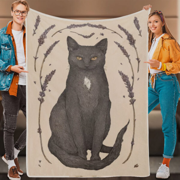 Cat Blanket For Couch – The Cat And Lavender – Cat Throw Blanket – Cat In Blanket – Furlidays