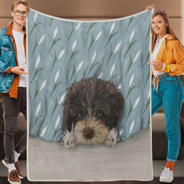 Dog Throw Blanket – Puppy And Peace – Dog In Blanket – Blanket With Dogs Face – Furlidays