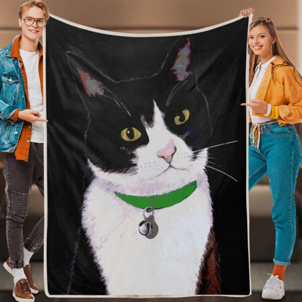 Cat Fleece Blanket – Tuxedo Cat – Cat In Blanket – Blanket With Cats On It – Cats Blanket – Furlidays