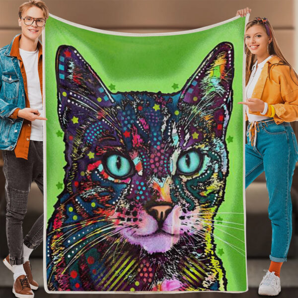 Cat In Blanket – Watchful Cat – Blanket With Cats On It – Cat Blanket For Couch – Furlidays