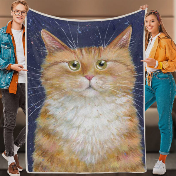 Cat Fleece Blanket – Gripper – Cat Blanket For Couch – Cat In Blanket – Blanket With Cats On It – Furlidays