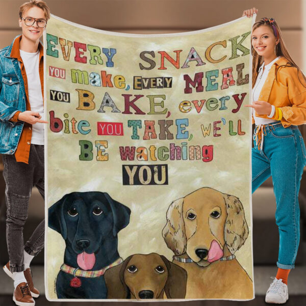 Dog In Blanket – Dog Blanket For Couch – Be Watching You – Dog Throw Blanket – Dog Fleece Blanket – Furlidays