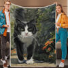 Blanket With Cats On It – Tuxedo Stroll – Cats Blanket – Cat In Blanket – Cat Fleece Blanket – Furlidays