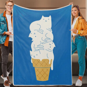 Cat Fleece Blanket – Cats Ice…